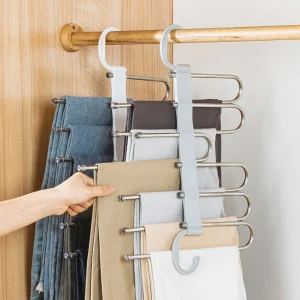 Weißer faltbarer Hosenständer Kleiderbügel mehrlagig Hosenfalt Hosenbehang SG-