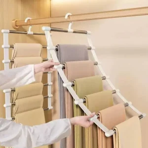Mehrlagiger Hosenbügel platzsparender Hosenständer Schrank Organizer rutschfest UK-